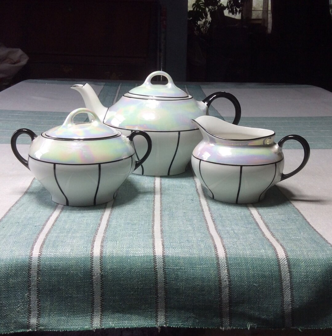 Antique Art Deco Tea Set: Z. S. & Co. Bavaria, Mother of Pearl Luster ...
