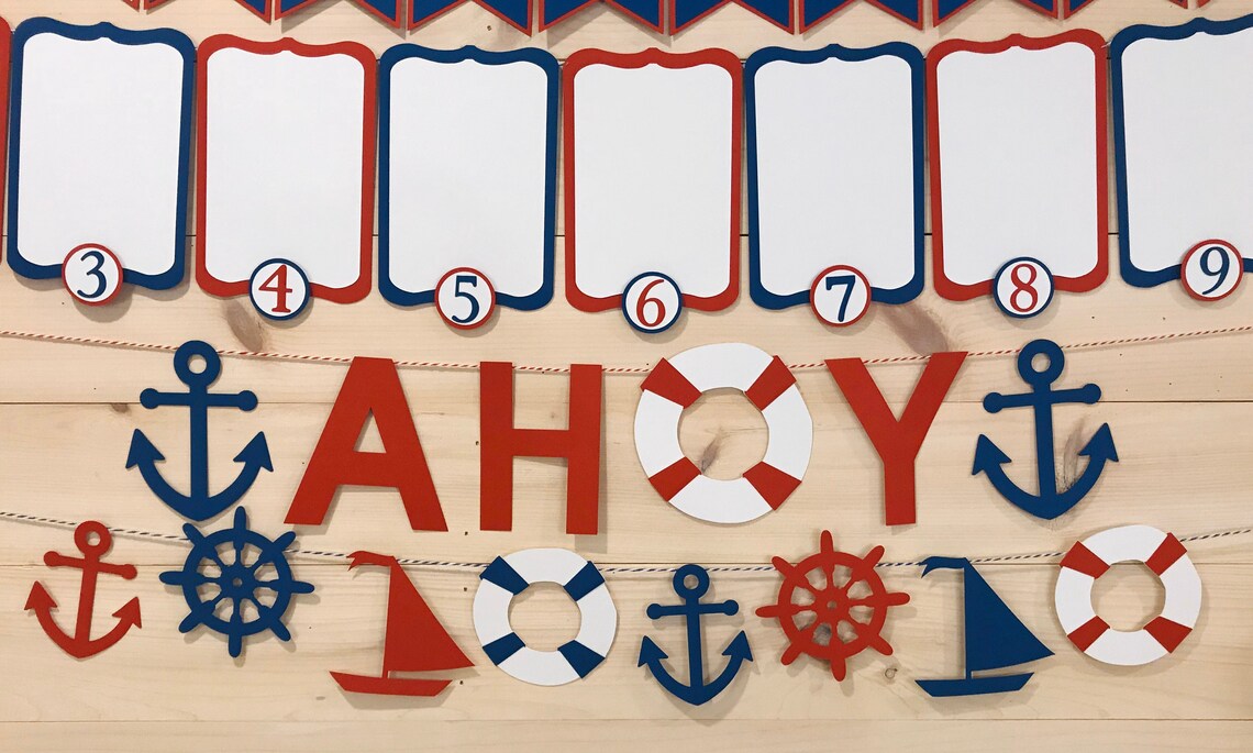 Ahoy Banner Ahoy and Anchor Banner Ahoy Sign | Etsy