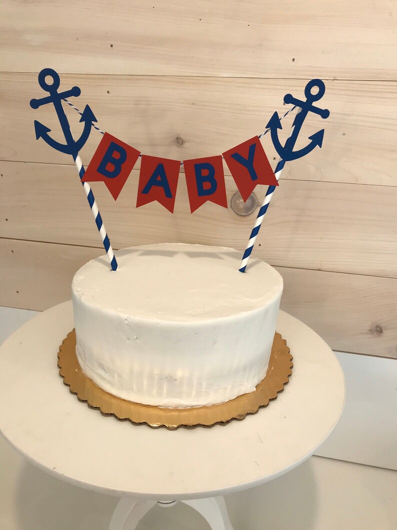 Nautical Cake Topper Baby Cake Topper Baby Shower Cake Etsy
