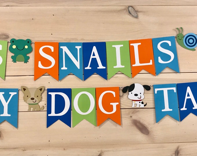 Frogs Snails and Puppy Dog Tails Baby Shower Banner Boys Etsy