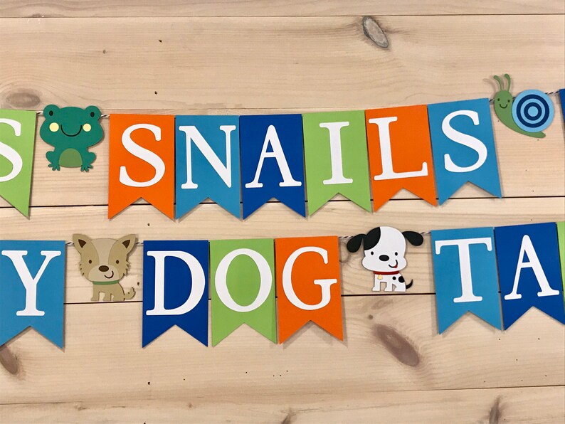 Frogs Snails and Puppy Dog Tails Baby Shower Banner Boys Etsy