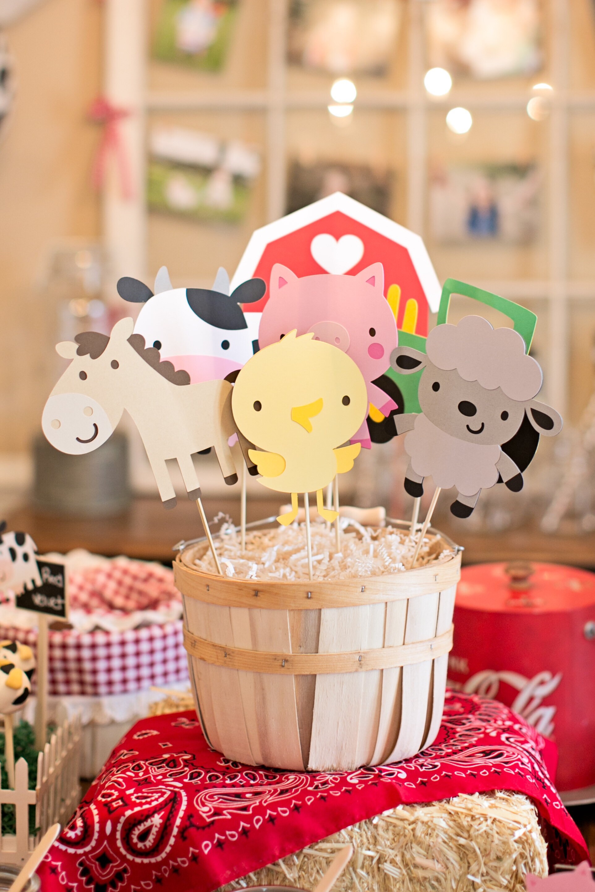 Farm Animal Centerpieces Farm Animal Birthday Party Decor Etsy