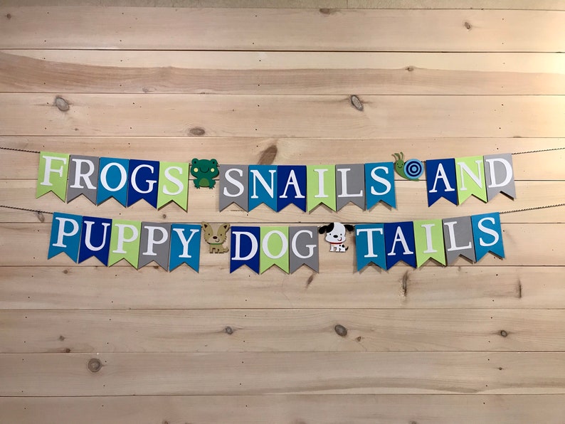 Frogs Snails and Puppy Dog Tails Baby Shower Banner Boys Etsy