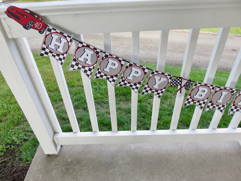 Custom Race Car Banner Race Car Birthday Banner Personalized Etsy