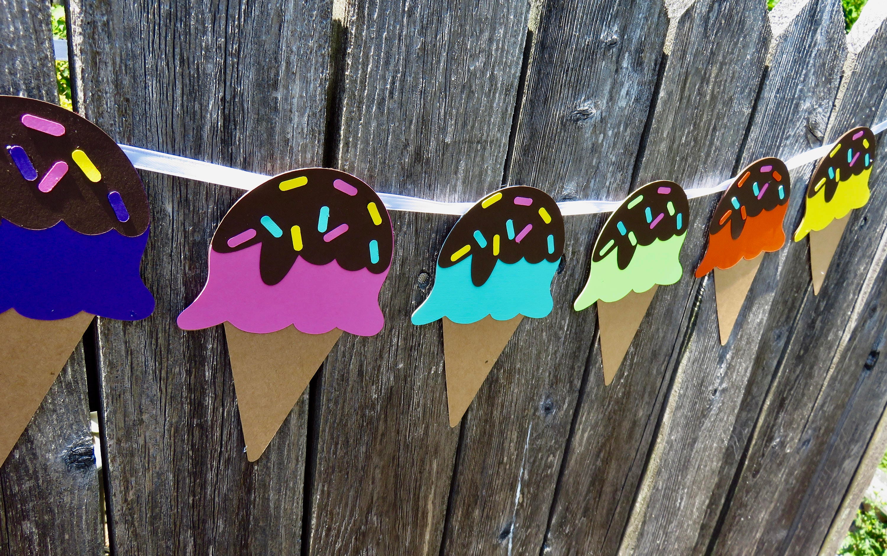 Ice Cream Cone Garland Ice Cream Cone With Sprinkles Ice Etsy