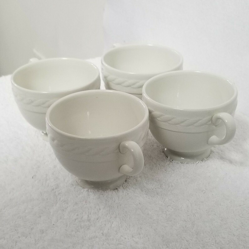 Ralph Lauren CLEARWATER Wedgwood White Set Of 4 Tea Cups Mugs Etsy