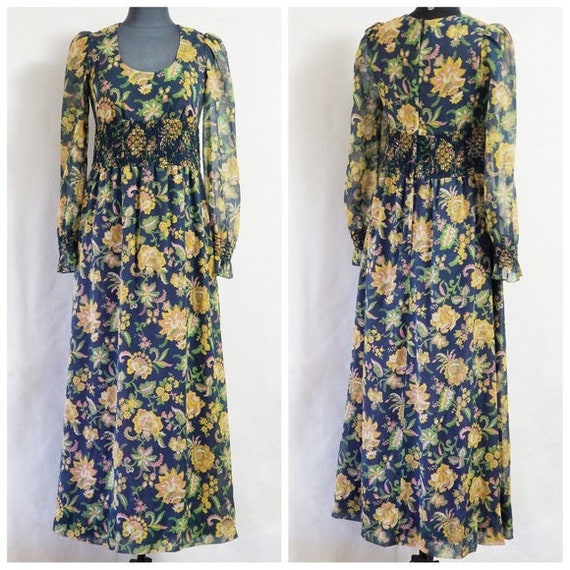 Vintage Neiman Marcus Floral Print Patterned Smock