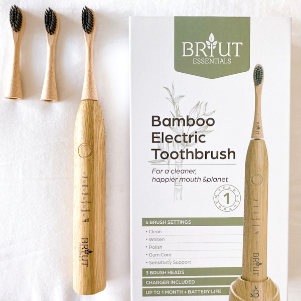BAMBOO (Electric Sonicare) Toothbrush, Sustainable Teeth Cleaning Waterproof Toothbrush, Gifts For Friend. FREE Shipping!