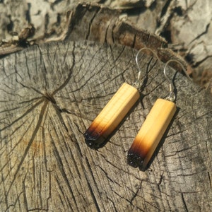 Burned Wooden Earrings
