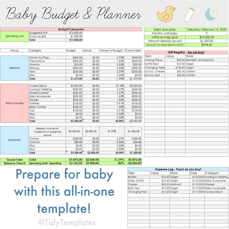 baby tracker template