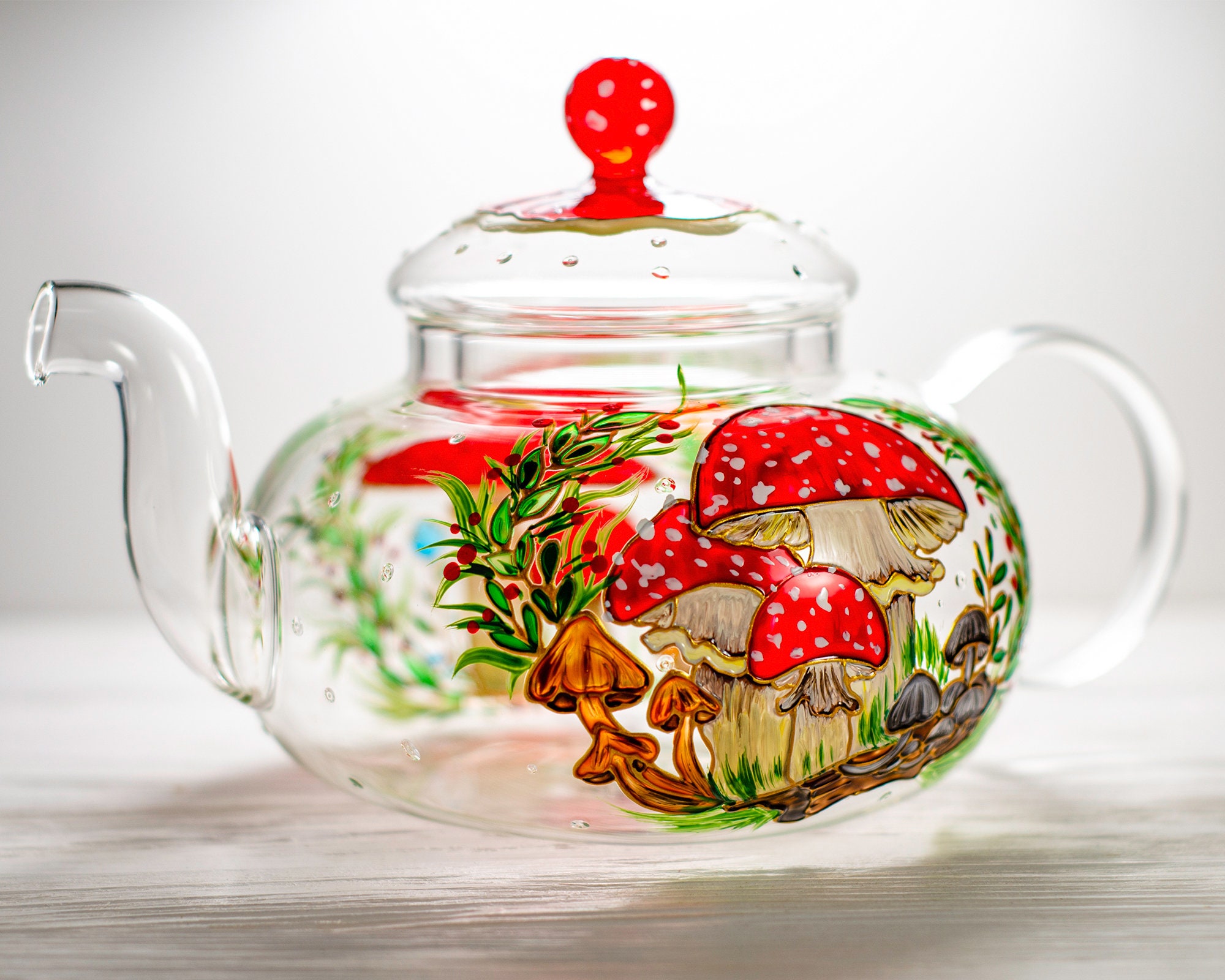 Personalized Teapot Mushroom Tea Pot for Grandma, Mothers Day Gift