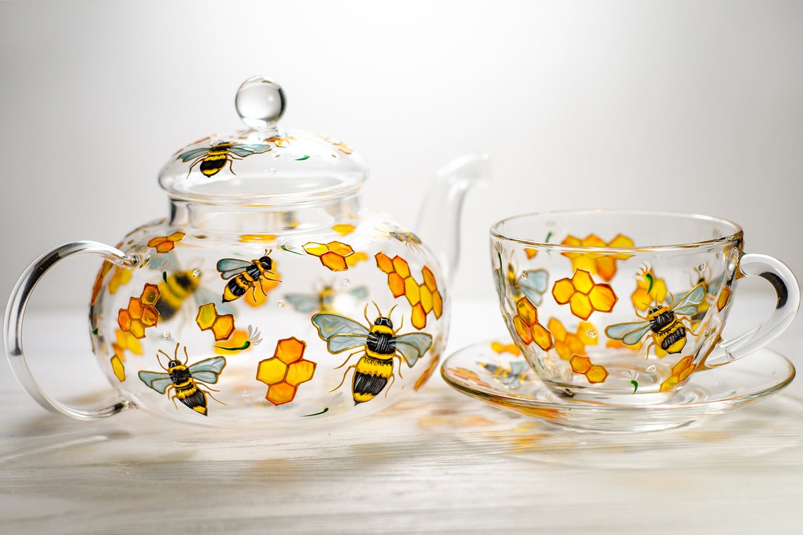 Housewarming Gift Personalized Tea Set Teapot with Cups