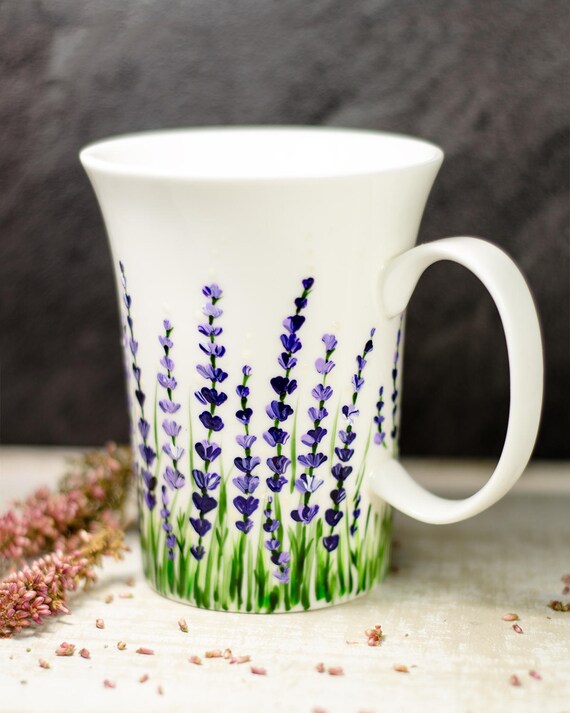 Lavender Garden Acrylic Paint Style Coffee Tea Mug Cup Ceramic 15 Oz by  Mugzan