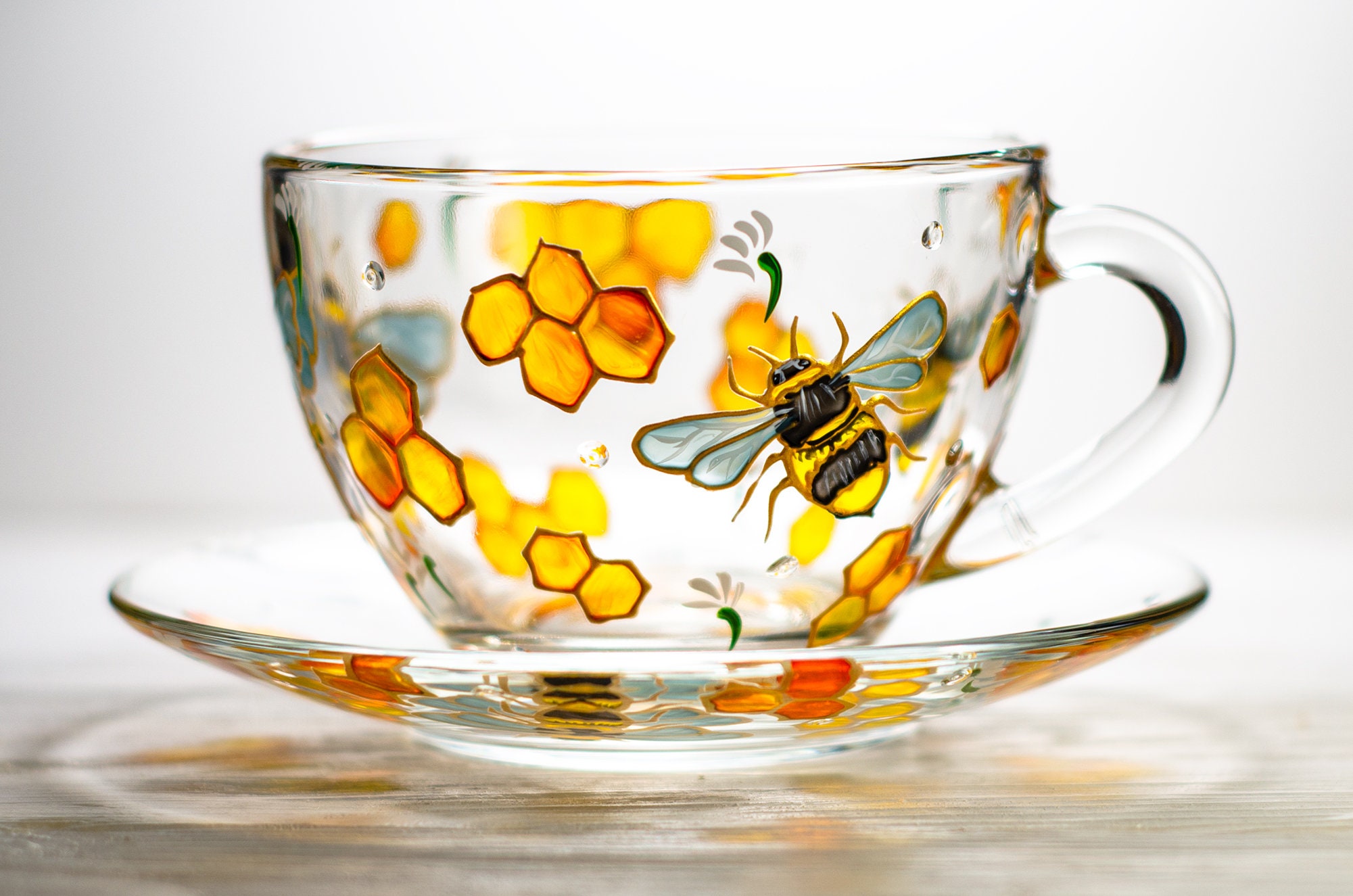 Bee Tea Cup and Saucer Personalized Mother's Day Gift Tea Etsy