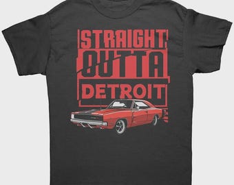 Straight Outta Detroit  Men's T-Shirt Image On Front