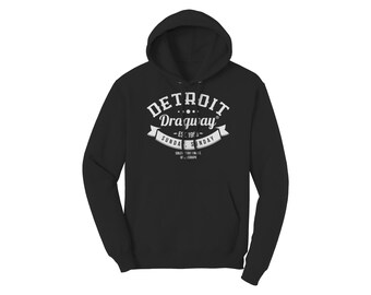 Detroit Dragway® Sunday,Sunday Hoodie Image On Front