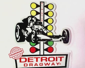 Detroit Dragway® Staging Tree  logo decal/sticker For The Inside Of Your Window