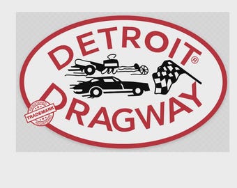 Detroit Dragway® Dragster Car Flag decal For The Inside Of Your Window