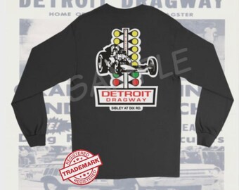Detroit Dragway® Staging Tree Long Sleeve Shirt Image On BACK