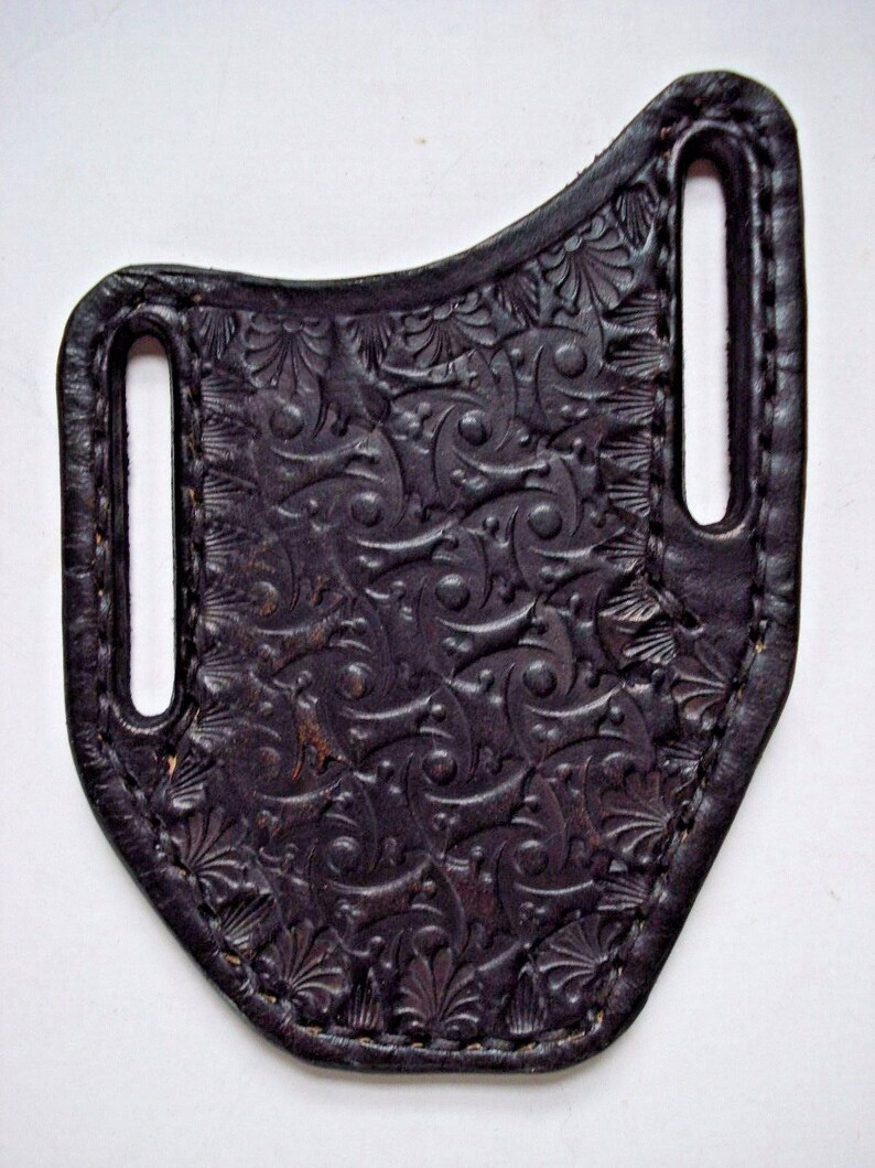 Custom Made Leather Pancake Knife Sheath Hand Tooled Leatherworking Etsy