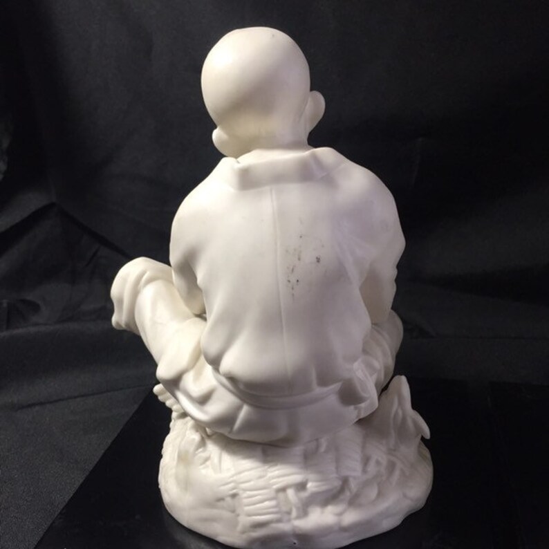Pr White Bisque Chinese Man & Woman. With Display Blocksw Etsy