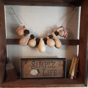 Primitive/Country/Colonial/Farmhouse/Simple Life With Sheep Framed Sign