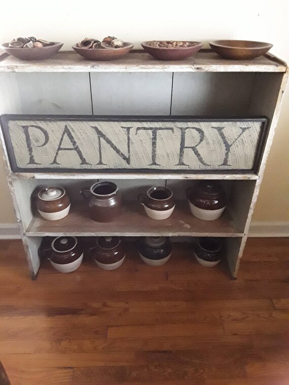 Primitive Colonial Farmhouse Large Pantry Framed Sign Etsy