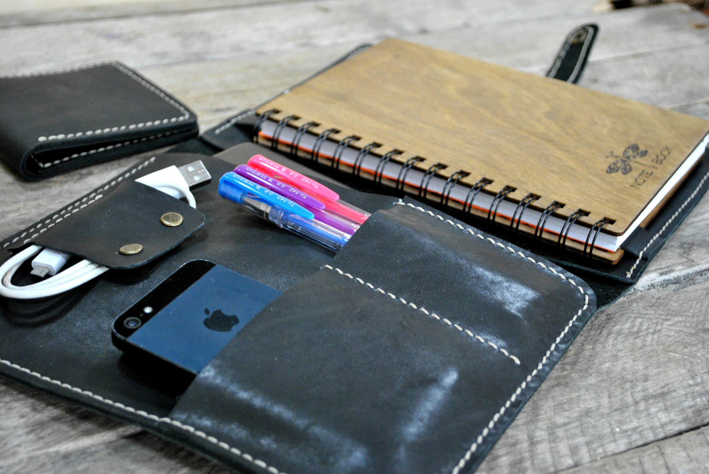 Ipad organizer Leather iPad case leather folio tablet Etsy