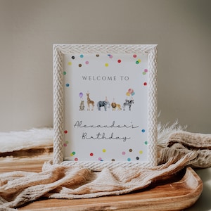8x10 Custom Sign Template, For Any Events, Party Animals Birthday, Wild One Animals, Adopt an Animal | DC205