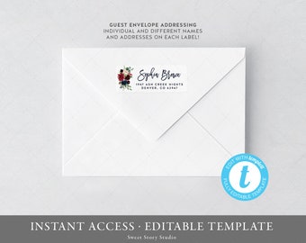 Address Label Template 1" x 2-5/8", Envelope Address, Digital File for AVERY Label | DC050