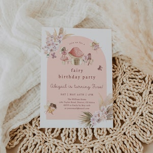 Fairy Birthday Party Invitation for Any Age, Magical Fairytale Birthday Party, Forest | DC229