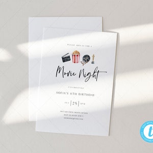Carte d'invitation de soirée cinéma, anniversaire de film en plein air, arrière-cour, premier anniversaire | DC204