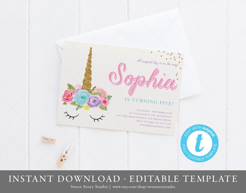 Unicorn Baby Shower Invitation Card Instant Download Etsy Unicorn Baby Shower Invitation Card Instant Download Etsy