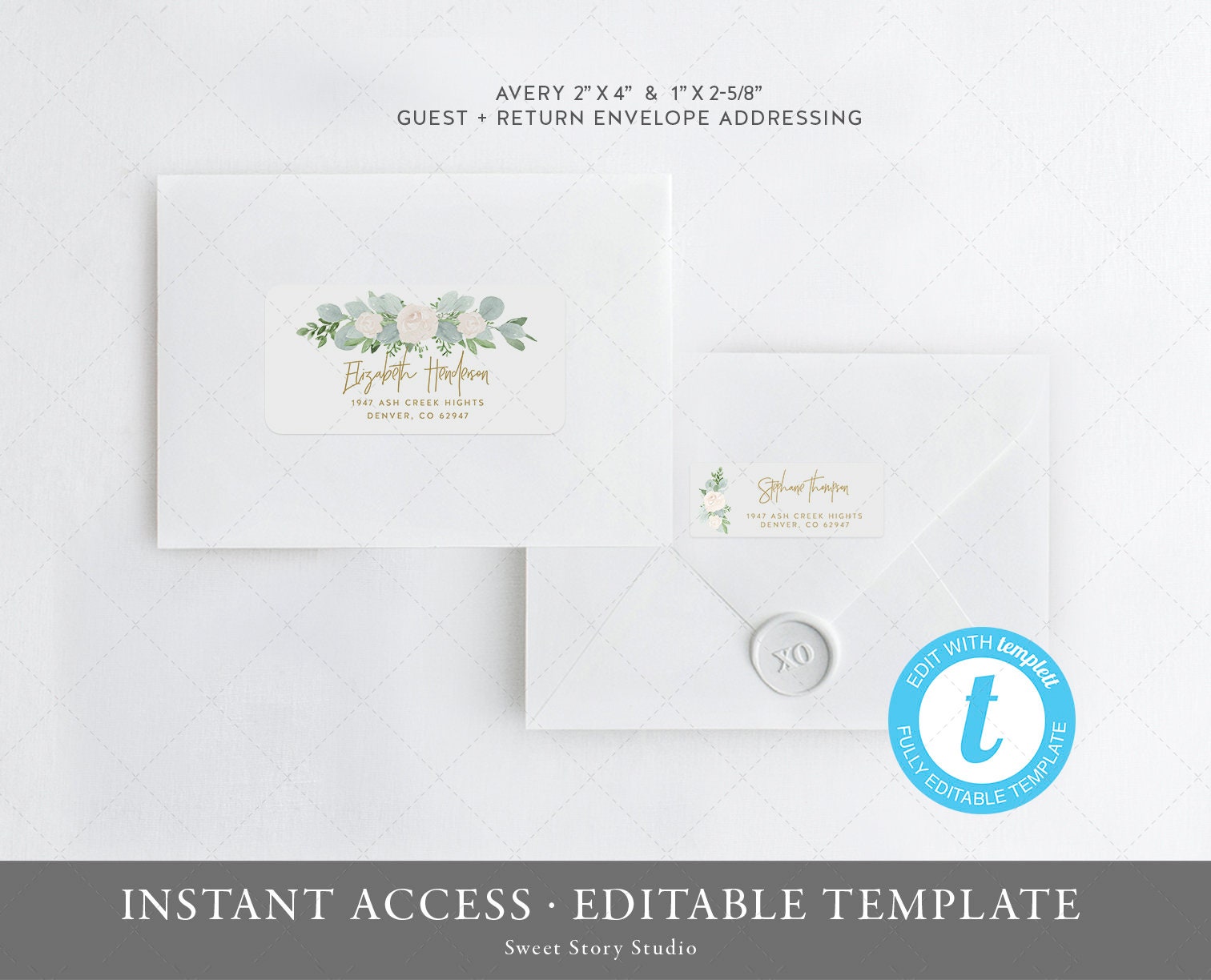 Wedding Guest Addressing Return Address Label Template ...