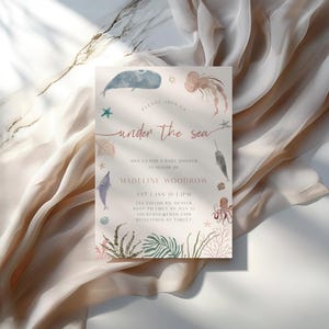 Under the Sea Baby Shower Invitation, Ocean Baby Shower, Oh Boy, Beach Baby Shower, Ocean, Sea | DC206