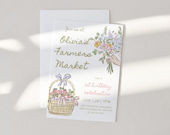 Farmer's Market Birthday Invitation: for Any Age, Editable Template | DC335