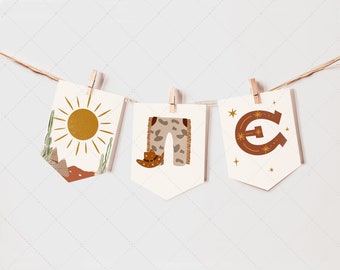 Rodeo First Birthday Party High Chair Banner, ONE, Cowboy, Wild West, Western Ranch, Country, First Birthday | DC237