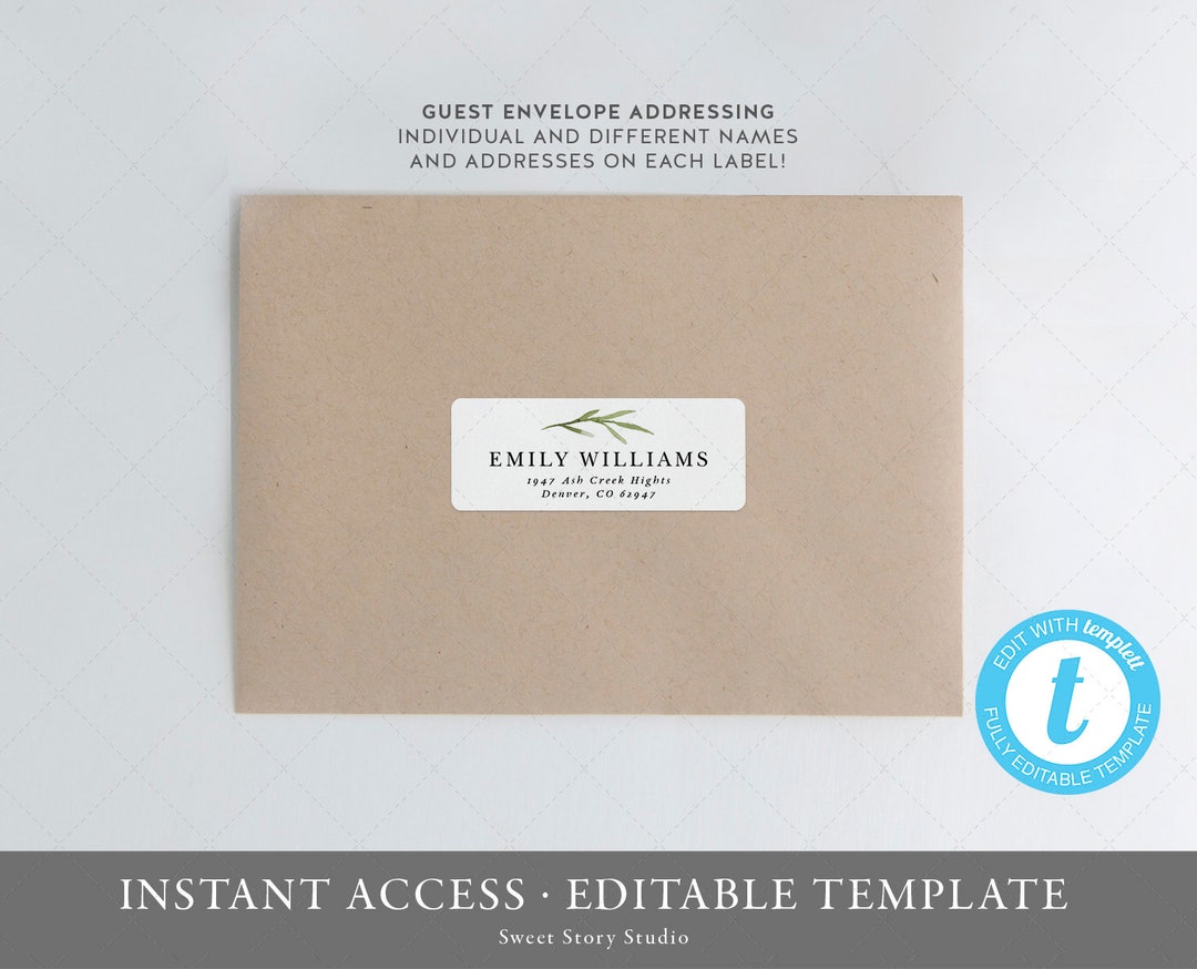Printable Address Label Template | Instant Download, Templett ...