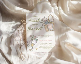 Farmer's Market Bridal Shower Invitation: Editable Template | DC335