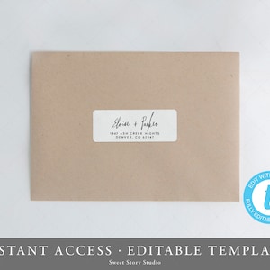 Printable Address Label Template | Instant Download, Templett | Envelope Address, Digital File for AVERY  1&quot; x 2-5/8&quot; Label | DC119
