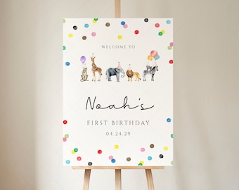 18x24  Sign Template, For Any Events, Party Animals Birthday, Wild One Animals | DC205