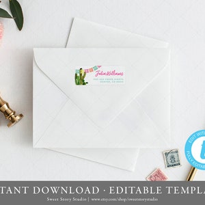 Fiesta Return Address Label Template | Instant Download, Printable | Fiesta, Fully  Envelope Address, Digital File for AVERY | DC078