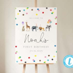 18x24  Sign Template, For Any Events, Party Animals Birthday, Wild One Animals | DC205