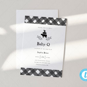 BBQ Baby Shower Invitation Card , BabyQ, Barbecue, Co-ed Baby Shower | DC193