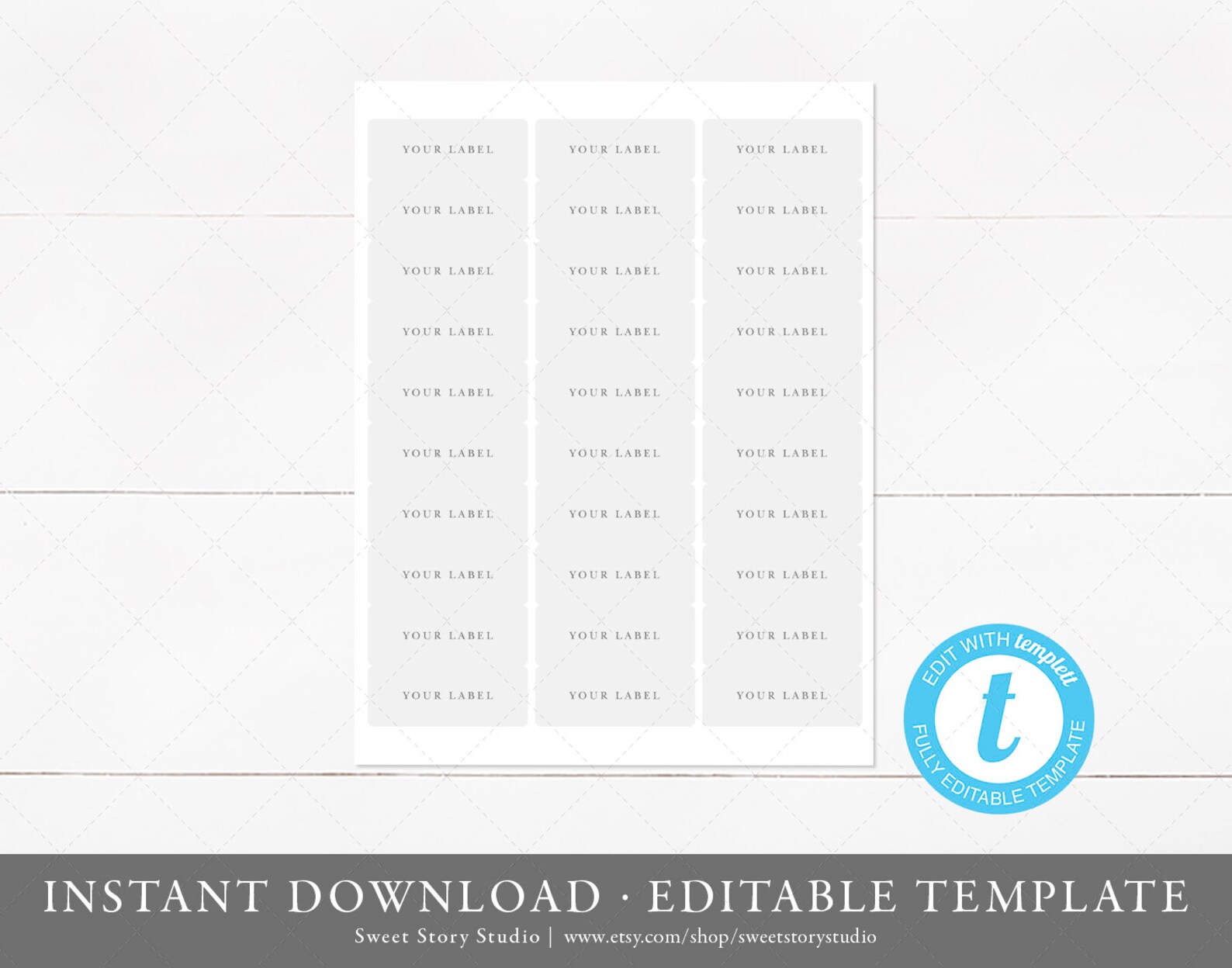 1 x 2-5/8 Return Address Label Template Fully | Etsy