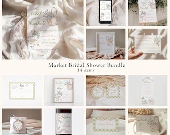 Farmer's Market Bridal Shower Bundle: 14 Items Editable Template | DC335