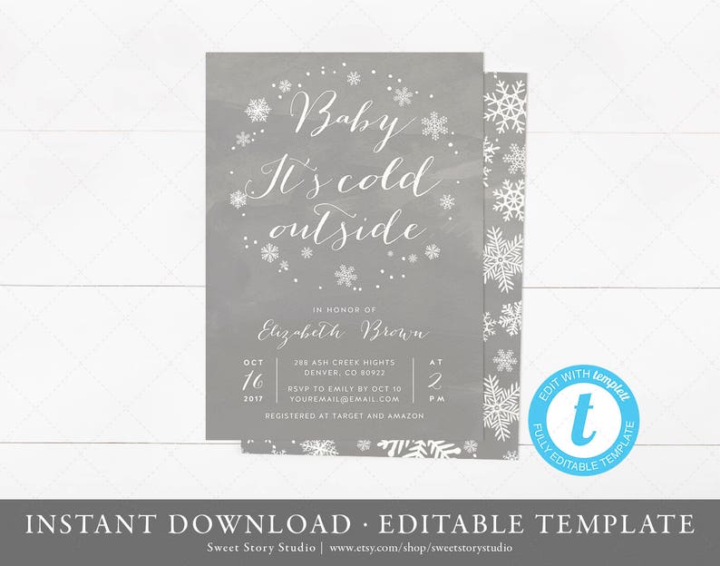 Baby It S Cold Outside Baby Shower Invitation Card Etsy Baby It S Cold Outside Baby Shower Invitation Card Etsy