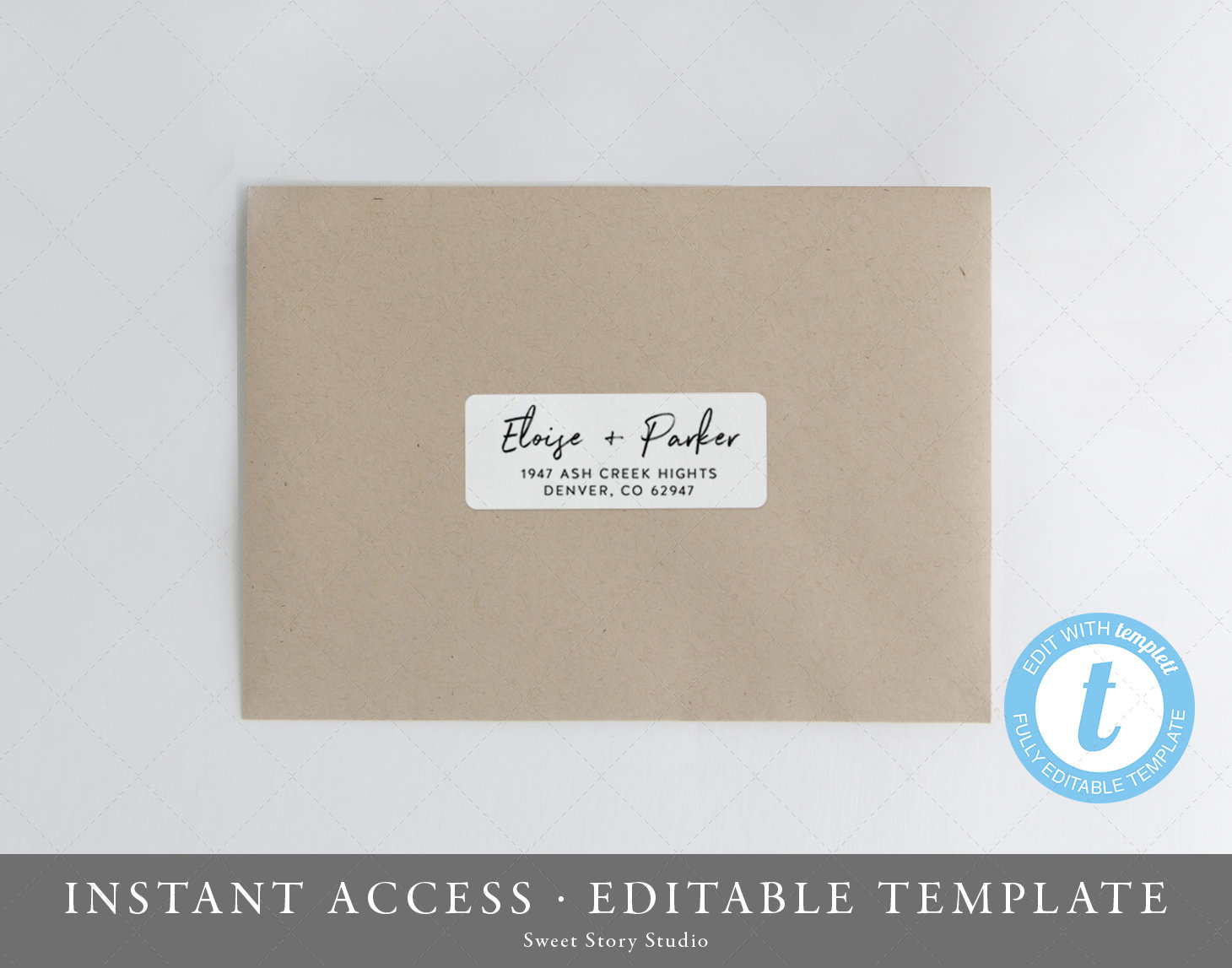 Printable Address Label Template  Instant Download, Templett  Envelope  Address, Digital File for AVERY 211" x 21-21/21" Label  DC2121211 Within 1 X 2 5 8 Label Template