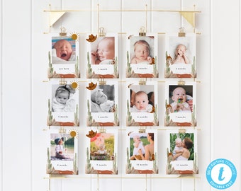 Rodeo First Birthday Photo Banner, Baby's First Year Photos, Cowboy, Wild West, Western Ranch, Country, First Birthday | DC237