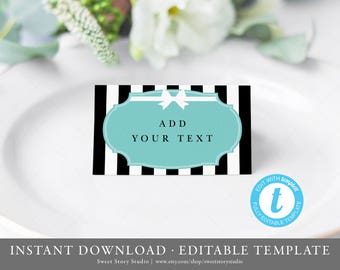 Tarjeta de mesa para bebé de Baby & Co., carpa de comida, azul huevo de petirrojo, Baby & Co. Desayuno en Tiffany's / DC037